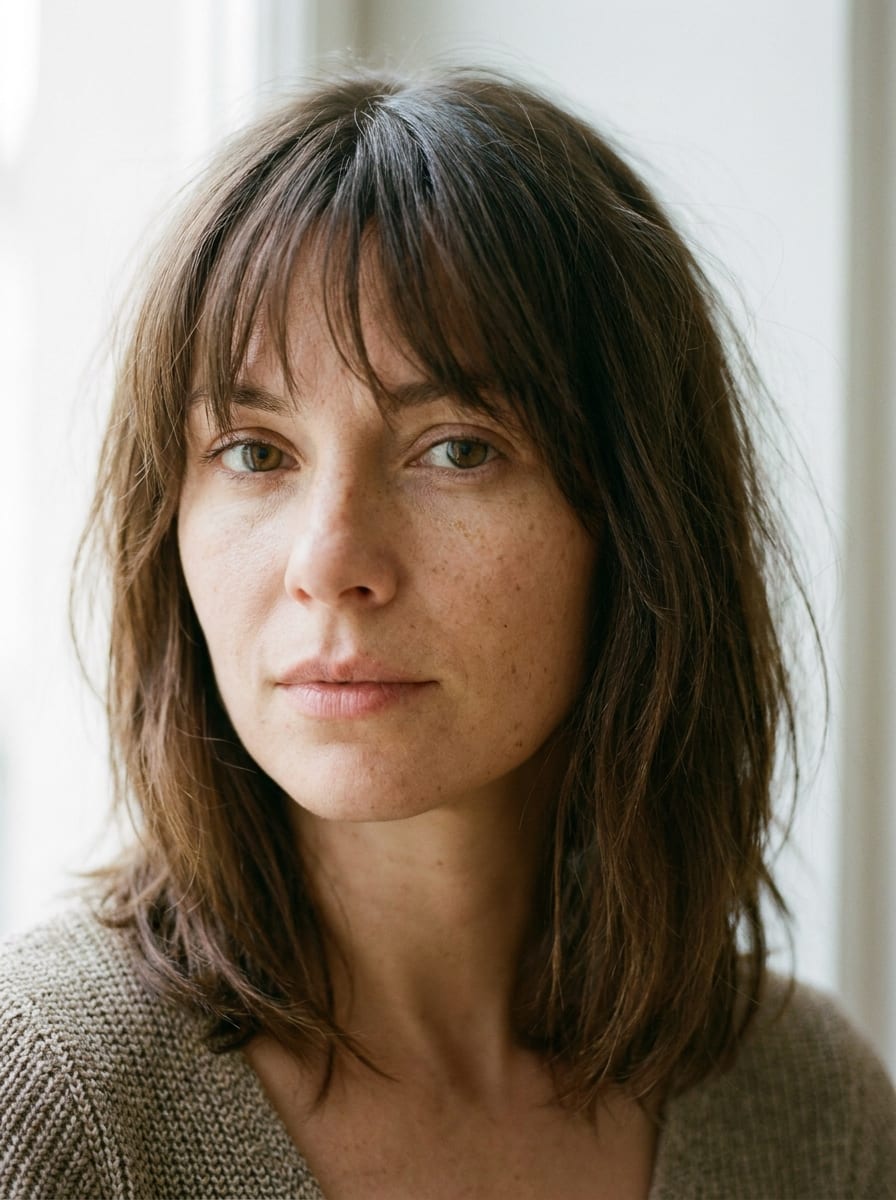 Schulterlange Haare mit Wispy Bangs - Schulterlange Frisur